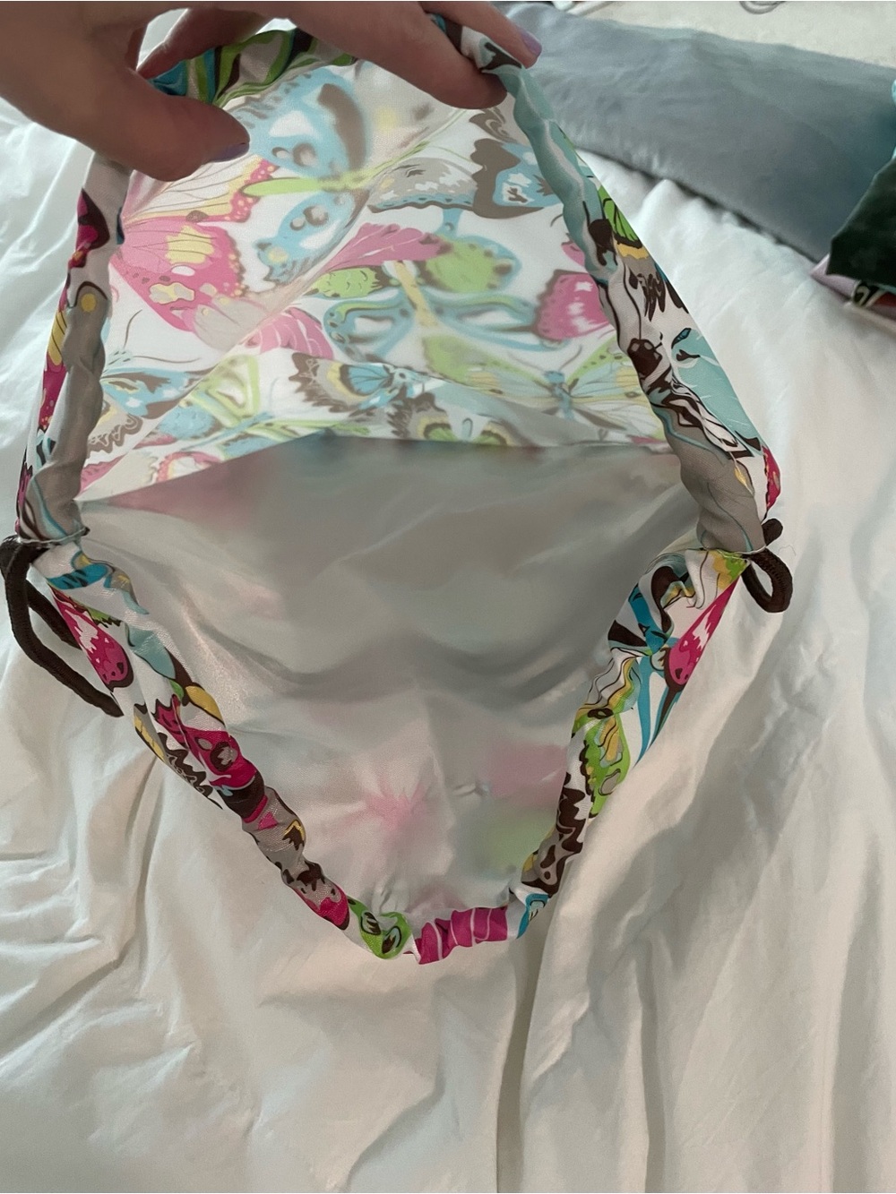 Thirty-One Cinch Backpack Butterfly Print - Pink & Blue - Picture 4 of 4